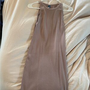 Elegant Brown Sleeveless Dress